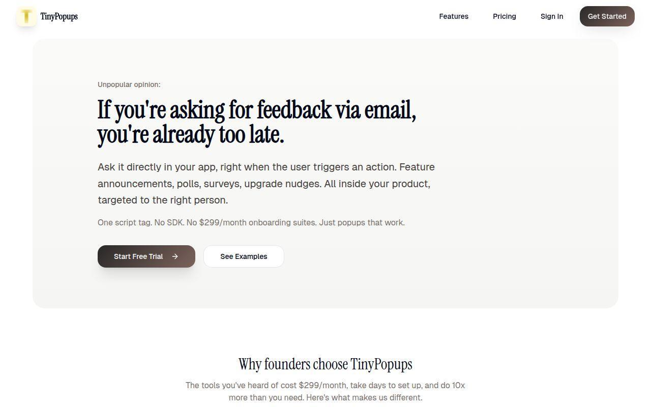 TinyPopups screenshot